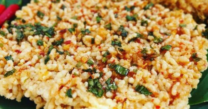 Cơm cháy chà bông mắm hành giòn tan